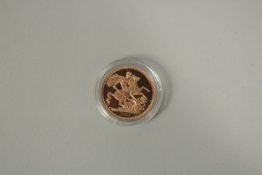 2011. A FULL GOLD PROOF SOVEREIGN in capsule FDC .