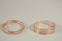 TWO DIAMANTE BRACELETS.