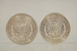 USA MORGAN DOLLARS 1884 & 1892. uncirculated (2).
