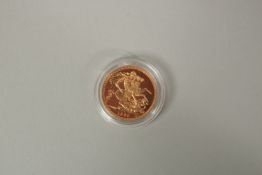 1983, A FULL GOLD PROOF SOVEREIGN in capsule, FDC.