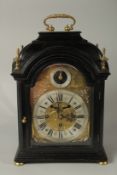 A GOOD 18TH CENTURY EBONY CASED BRACKET CLOCK by FRANTZ EISGRUBE, PRAGUE. Striking on a single