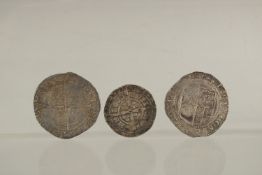 A JAMES I 1630 - 1625 SECOND BUST SHILLING G / F. AN EDWARD III PRE TREATY GROAT, 1565 F. and