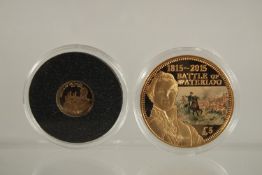 THE 200TH ANNIVERSARY OF THE BATTLE OF WATERLOO COIN COLLECTION. Jubilee Mint in 9ct gold and 24ct