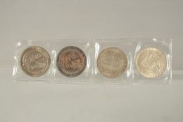 VICTORIA JUBILEE AND WIDOW HEAD SHILLINGS (4). 1887, 1888, 1893 & 1901.