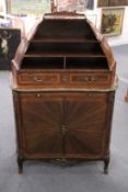 A GOOD 19TH CENTURY KINGWOOD CABINET by KRIEGER, CIRCA 1880 - 1890, the shaped top with open shelves