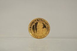 RESTRIKE ELIZABETH I GOLD COIN, sovereign size modern. Mint state 4.5gms.