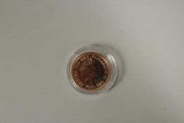 2022. A FULL GOLD PROOF SOVEREIGN uncirculated.