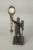 A BRONZE AVIATOR CLOCK. 38cms high.