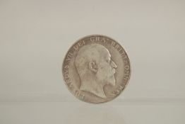 AN EDWARD VII HALF CROWN G / V F, 1904