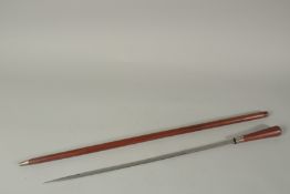 A VICTORIAN SILVER MONOGRAMMED SWORDSTICK. 7-5-45.