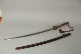 A JAPANESE SWORD KATANA GENDAITO WW2 WITH KNOT.