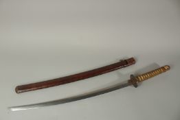 A JAPANESE SWORD KATANA GENDAITO WW2 WITH KNOT.