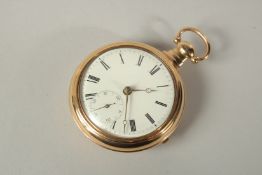 A SUPERB 18ct GOLD POCKET WATCH by GEORGE SCOVELL, London 1814, with outer case. Approx. 70grms.