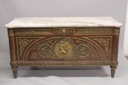 A GOOD 20TH CENTURY LOUIS XVITH STYLE MAHOGANY AND ORMOLU COMMODE after a model by BENEMANS &