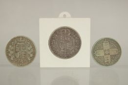 VICTORIA JUBILEE HALF CROWN 1891, A YOUNG HEAD VICTORAI HALF CROWN 1883 and A GOTHIC HALF CROWN (
