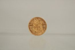 A SWISS GOLD COIN 1935, boxed. 20 Franc.