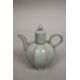 A CHINESE CELADON GLAZE PORCELAIN OCTAGONAL-FORM LIDDED TEAPOT, 19cm high. - Image 3 of 4