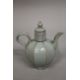 A CHINESE CELADON GLAZE PORCELAIN OCTAGONAL-FORM LIDDED TEAPOT, 19cm high. - Image 1 of 4