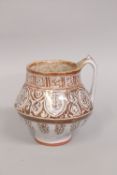 A FINE 19TH-20TH CENTURY PERSIAN KASHAN STYLE COPPER LUSTRE JUG - possibly French.