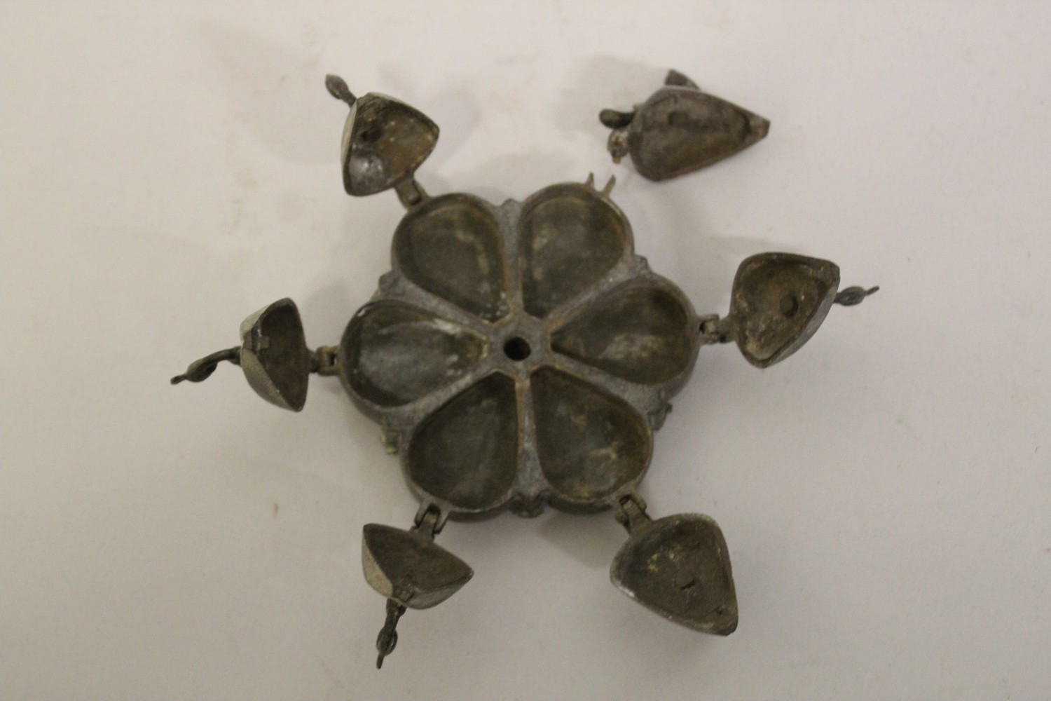 A 17TH CENTURY PERSIAN SAFAVID ENGRAVED COPPER DISH, together with a smaller Persian dish, and two - Image 5 of 5