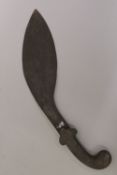 AN UNUSUAL 19TH CENTURY INDIAN STEEL DAGGER, with engraved handle.