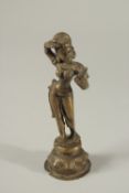 A 19TH CENTURY INDIAN BRONZE FIGURE OF A DANCER, 15cm high.