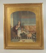 L'ODALISQUE: A FINE ORIENTALIST PAINTING, indistinct inscription to the verso 'Austin Carter' '45