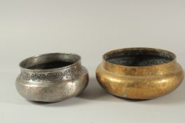 TWO 17TH CENTURY PERSIAN SAFAVID BOWLS, (2).