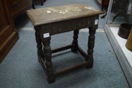 An oak joint stool.