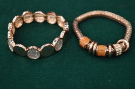 Two diamante bracelets.