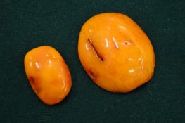 Two pieces of amber.