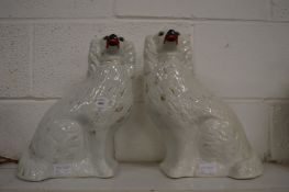 A large pair of Staffordshire spaniels.