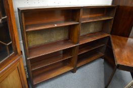 A pair of mahogany open bookcases.