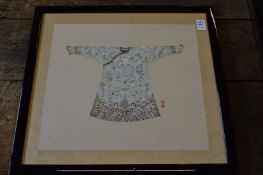 20th century Chinese School, a fine study of a design for a court robe, framed and glazed.