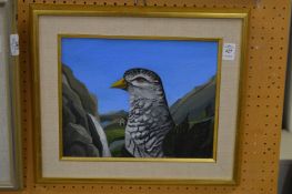 Terence Tarsnane, Cuckoo, acrylic on board.