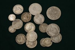 A quantity of silver coins.