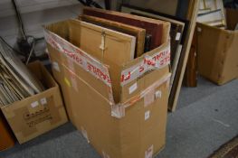 A box of paintings and drawings, figure studies of landscapes, quantity.