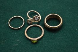 A small group of silver rings.