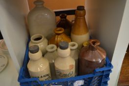 Old stoneware ginger beer bottles etc.
