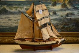 Model of a sailing ship.