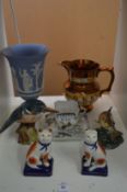Beswick kingfisher, a Beswick trout and other decorative china.