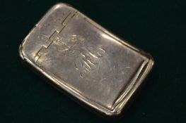 A silver snuff box with hinged cover.