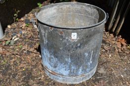 A galvanised bucket.