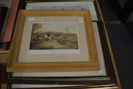 A group of hunting related prints.
