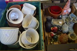 Flower pots, garden ornaments.