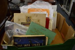 A quantity of first day covers, stamps, cigarette card albums and contents.