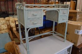 Blue painted bamboo dressing table.