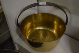 A brass and steel preserve pan.