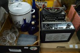 Miscellaneous items to include and old radio, typewriter, camera etc.