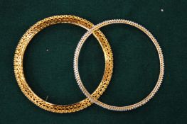 Two diamante bracelets.